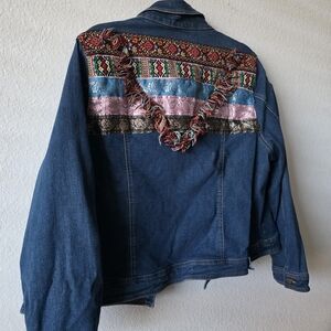 Cato Multicolor Embroidered Denim Jacket